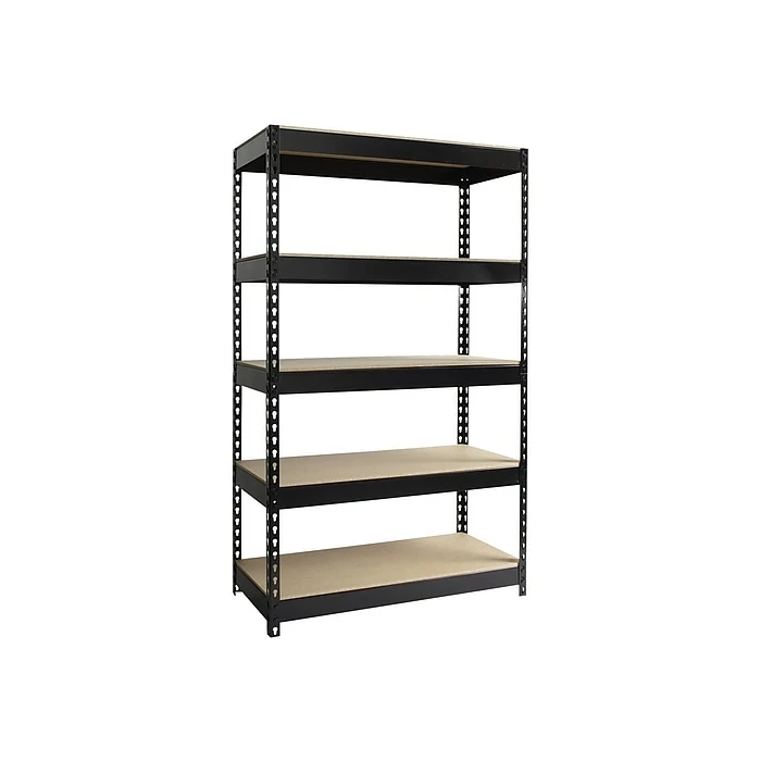 Iron Horse 3800 Lb. Rivet Series 5-Shelf Metal Unit, 36"W, Black (17126) 3 Iron Horse 3800 Lb. Rivet Series 5-Shelf Metal Unit, 36"W, Black (17126)