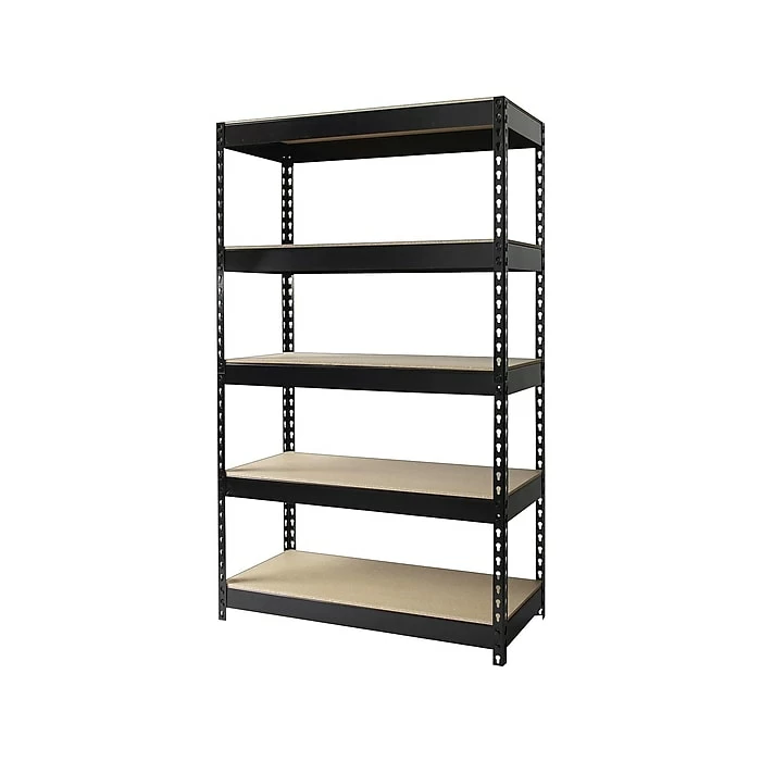 Iron Horse 3800 Lb. Rivet Series 5-Shelf Metal Unit, 36"W, Black (17126) 4 Iron Horse 3800 Lb. Rivet Series 5-Shelf Metal Unit, 36"W, Black (17126) - Image 2