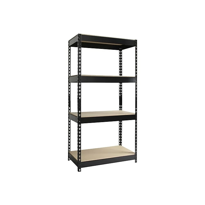 Iron Horse Rivet Series 4-Shelf Metal Unit, 30"W, Black (17125) 3 Iron Horse Rivet Series 4-Shelf Metal Unit, 30"W, Black (17125)