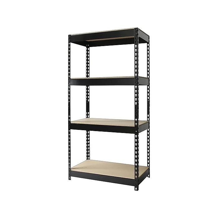 Iron Horse Rivet Series 4-Shelf Metal Unit, 30"W, Black (17125) 4 Iron Horse Rivet Series 4-Shelf Metal Unit, 30"W, Black (17125) - Image 2