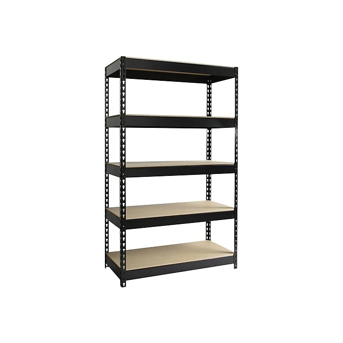 Iron Horse 3800 Lb. Rivet Series 5-Shelf Metal Unit, 48"W, Black (17313) 3 Iron Horse 3800 Lb. Rivet Series 5-Shelf Metal Unit, 48"W, Black (17313)
