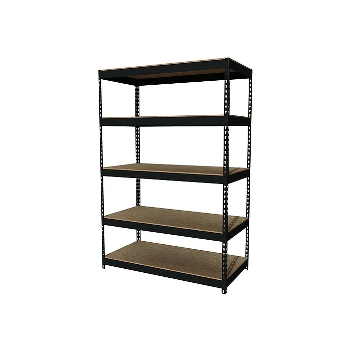 Iron Horse 3800 Lb. Rivet Series 5-Shelf Metal Unit, 48"W, Black (17313) 4 Iron Horse 3800 Lb. Rivet Series 5-Shelf Metal Unit, 48"W, Black (17313) - Image 2