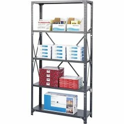 Safco® 75" High Commercial Shelving Kit, 5 Shelves And Post Kit, 36Wx18"D